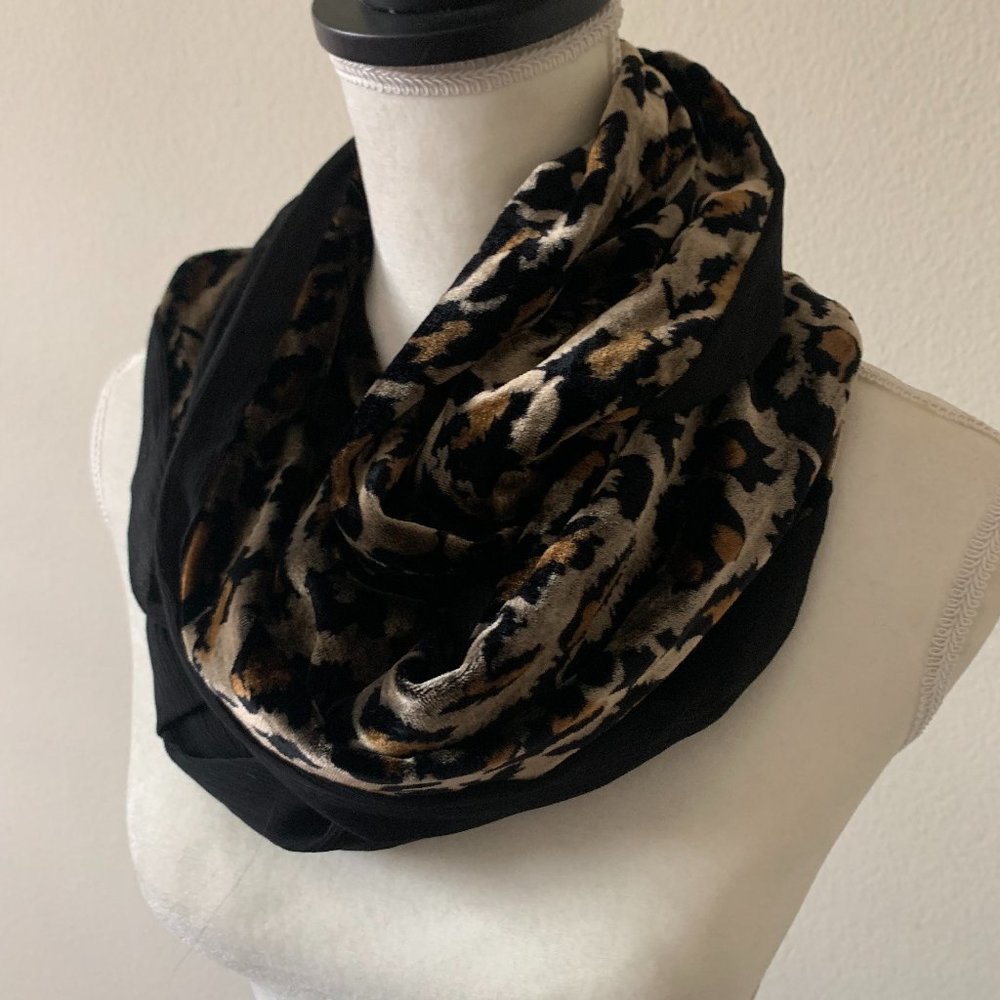 Leopard and Black Scarf